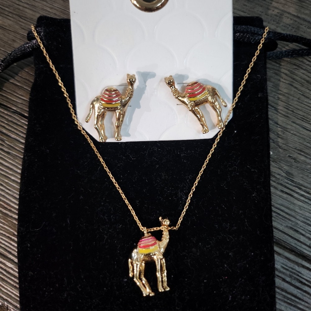 Kate Spade Camel Stud Earrings with Necklace - Picture 10 of 16
